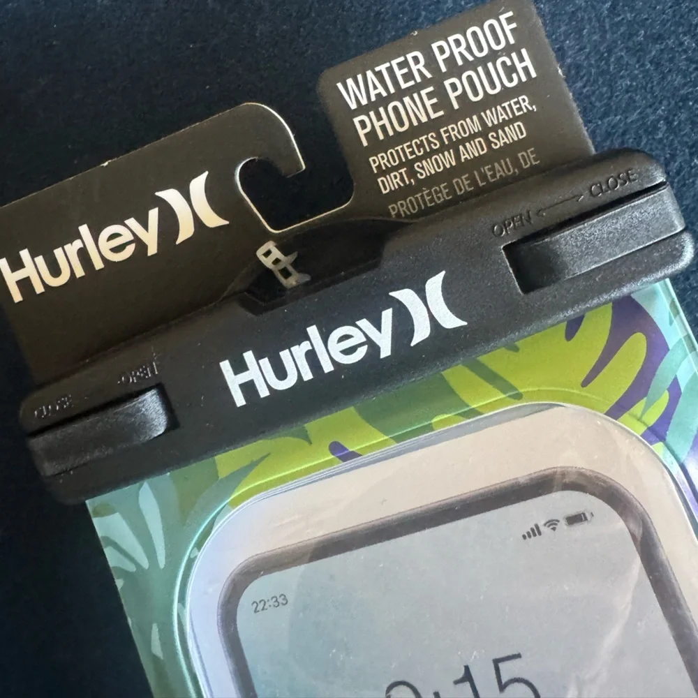 Hurley Blue/green tropical Case w/ lanyard🌴Durable Protective waterproof Cover💦